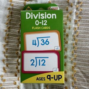 School Zone Division 0-12 Flash Cards Education Homeschooling Math Learning